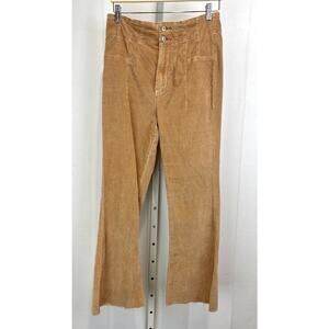 WE THE FREE People Jayde Cord Flare Jeans Cut Off Cropped High Rise Tan Size 29